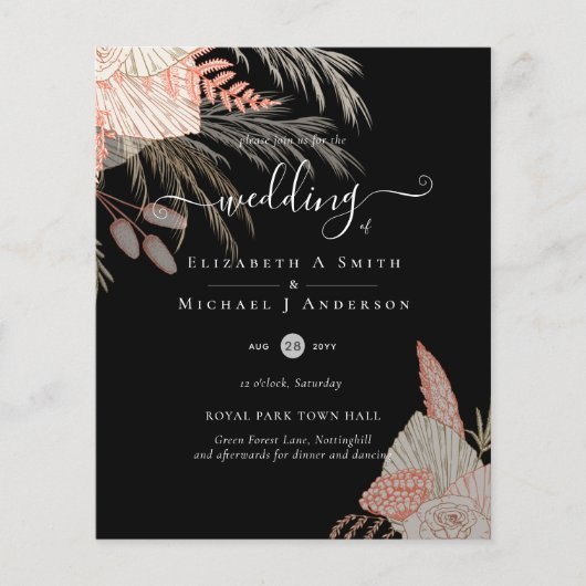 Tropical Pampas Grass Terracotta Wedding (Vorderseite)