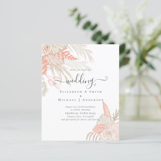 Tropical Pampas Grass Terracotta Wedding (Stehend Vorderseite)