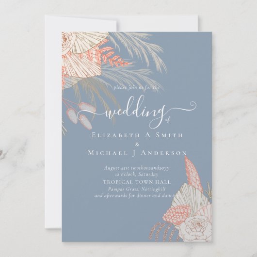 Tropical Pampas Grass Terracotta Wedding (Vorderseite)