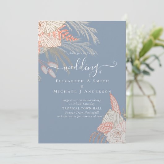 Tropical Pampas Grass Terracotta Wedding (Stehend Vorderseite)