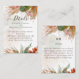 Tropical Pampas Grass Terracotta Wedding Begleitkarte