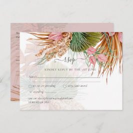 Tropical Pampas Grass Terracotta Wedding Postkarte