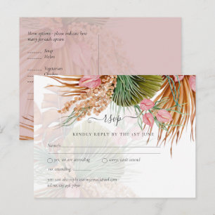 Tropical Pampas Grass Terracotta Wedding Postkarte