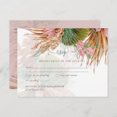 Tropical Pampas Grass Terracotta Wedding Postkarte (Vorne/Hinten)