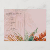 Tropical Pampas Grass Terracotta Wedding Postkarte (Rückseite)