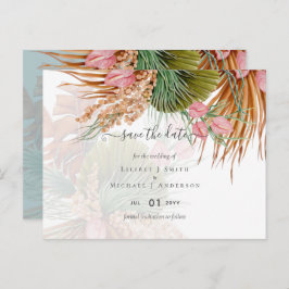 Tropical Pampas Grass Terracotta Wedding Postkarte