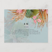 Tropical Pampas Grass Terracotta Wedding Postkarte (Rückseite)