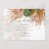 Tropical Pampas Grass Terracotta Wedding Postkarte (Vorderseite)