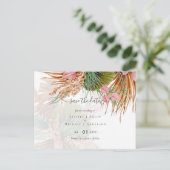 Tropical Pampas Grass Terracotta Wedding Postkarte (Stehend Vorderseite)