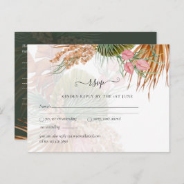 Tropical Pampas Grass Terracotta Wedding Postkarte