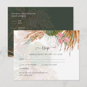 Tropical Pampas Grass Terracotta Wedding Postkarte