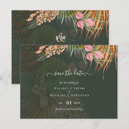Tropical Pampas Grass Terracotta Wedding Postkarte