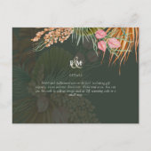 Tropical Pampas Grass Terracotta Wedding Postkarte (Rückseite)