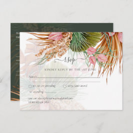 Tropical Pampas Grass Terracotta Wedding Postkarte