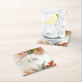 Tropical Pampas Grass Terracotta Wedding Rechteckiger Pappuntersetzer (Vor Ort)