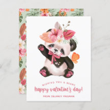 Tropical Panda Beary Happy Postcard Größe Valentin