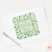 Tropical Pandan Leaf Reed Diffuser Label Quadratischer Aufkleber (Umschlag)