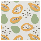 Tropical Papaya Frucht Muster Stoff (Nahaufnahme)