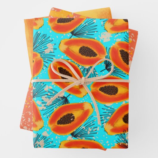 Tropical Papaya Geschenkpapier Set (Beispiel)
