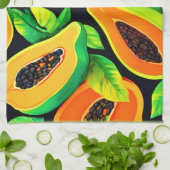 Tropical Papaya Paradise Geschirrtuch (Gefaltet)