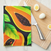 Tropical Papaya Paradise Geschirrtuch (Viertel Falte)