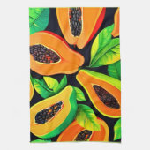 Tropical Papaya Paradise Geschirrtuch (Vertikal)