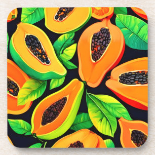 Tropical Papaya Paradise Getränkeuntersetzer
