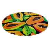 Tropical Papaya Paradise Schneidebrett (Ecke)
