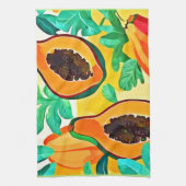 Tropical Papaya Pop Art Geschirrtuch (Vertikal)
