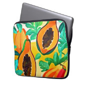 Tropical Papaya Pop Art Laptopschutzhülle (Vorderseite Links)