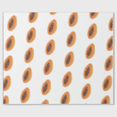 Tropical Papaya Print Fruchtsaft Spaß Orange White Geschenkpapier (Flach)