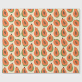 Tropical Papaya Warm Orange Geschenkpapier (Flach)