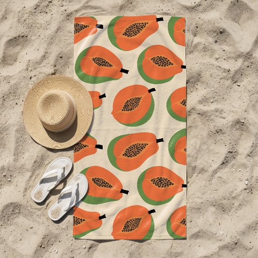 Tropical Papaya Warm Orange Strandtuch