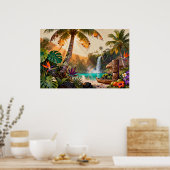 Tropical Paradise: A Vibrant Island Retreat Poster (Küche)