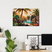 Tropical Paradise: A Vibrant Island Retreat Poster (Heimbüro)