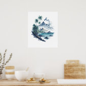 Tropical Paradise Aquarell Poster (Küche)