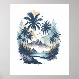 Tropical Paradise Aquarell Poster