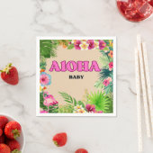 Tropical Paradise Babydusche: Aloha Baby Napkins Serviette (Beispiel)