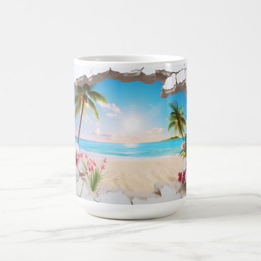 Tropical Paradise Beach - 3D Mug Kaffeetasse (Mittel)