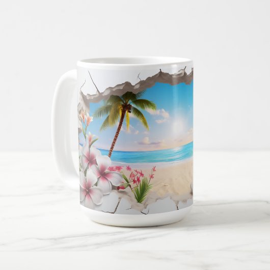 Tropical Paradise Beach - 3D Mug Kaffeetasse (Vorderseite Links)