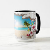 Tropical Paradise Beach - 3D Mug Tasse (VorderseiteRechts)
