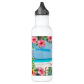 Tropical Paradise Beach Floral Hawaiian Edelstahlflasche (Links)