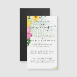 Tropical Paradise Beach Hochzeit pulsierende Flora Magnetkarte