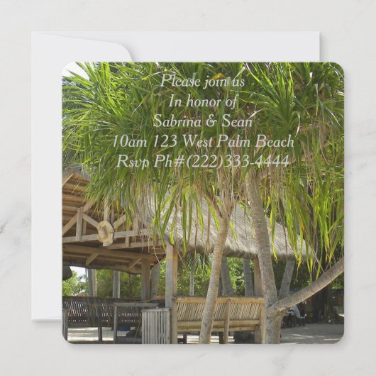 Tropical Paradise Beach Palm Destiny Destiny's Einladung (Vorderseite)