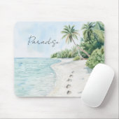 Tropical Paradise Beach Palm Trees Mousepad (Mit Mouse)