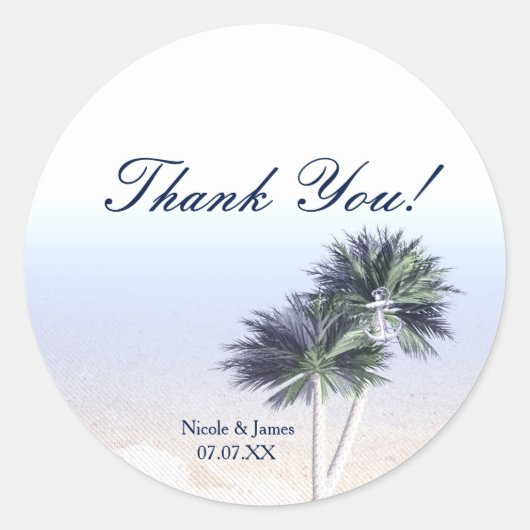 Tropical Paradise Beach & Palm Trees Stickers (Vorderseite)
