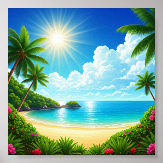 Tropical Paradise Beach Poster (Vorne)