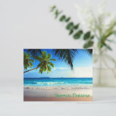 Tropical Paradise Beach Postkarte (Stehend Vorderseite)