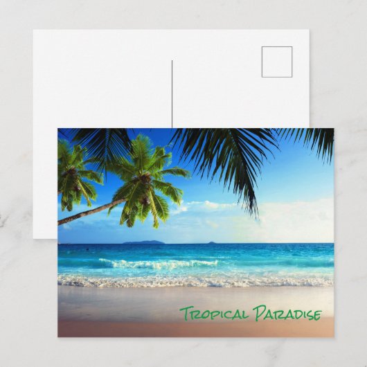 Tropical Paradise Beach Postkarte (Vorne/Hinten)