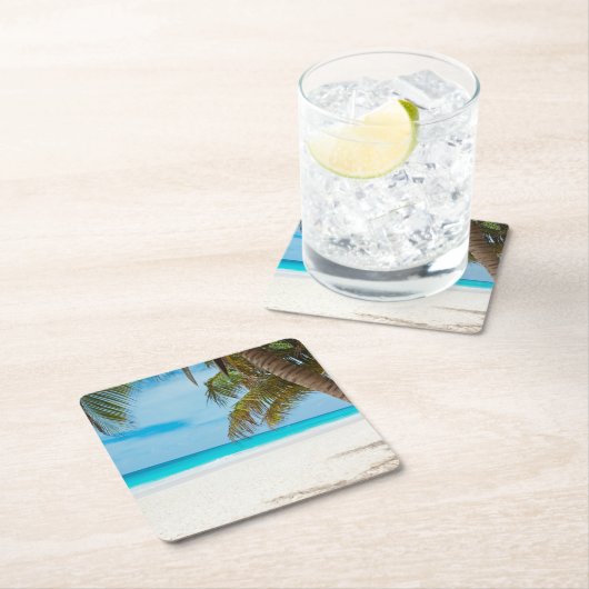 Tropical Paradise Beach Rechteckiger Pappuntersetzer (Vor Ort)